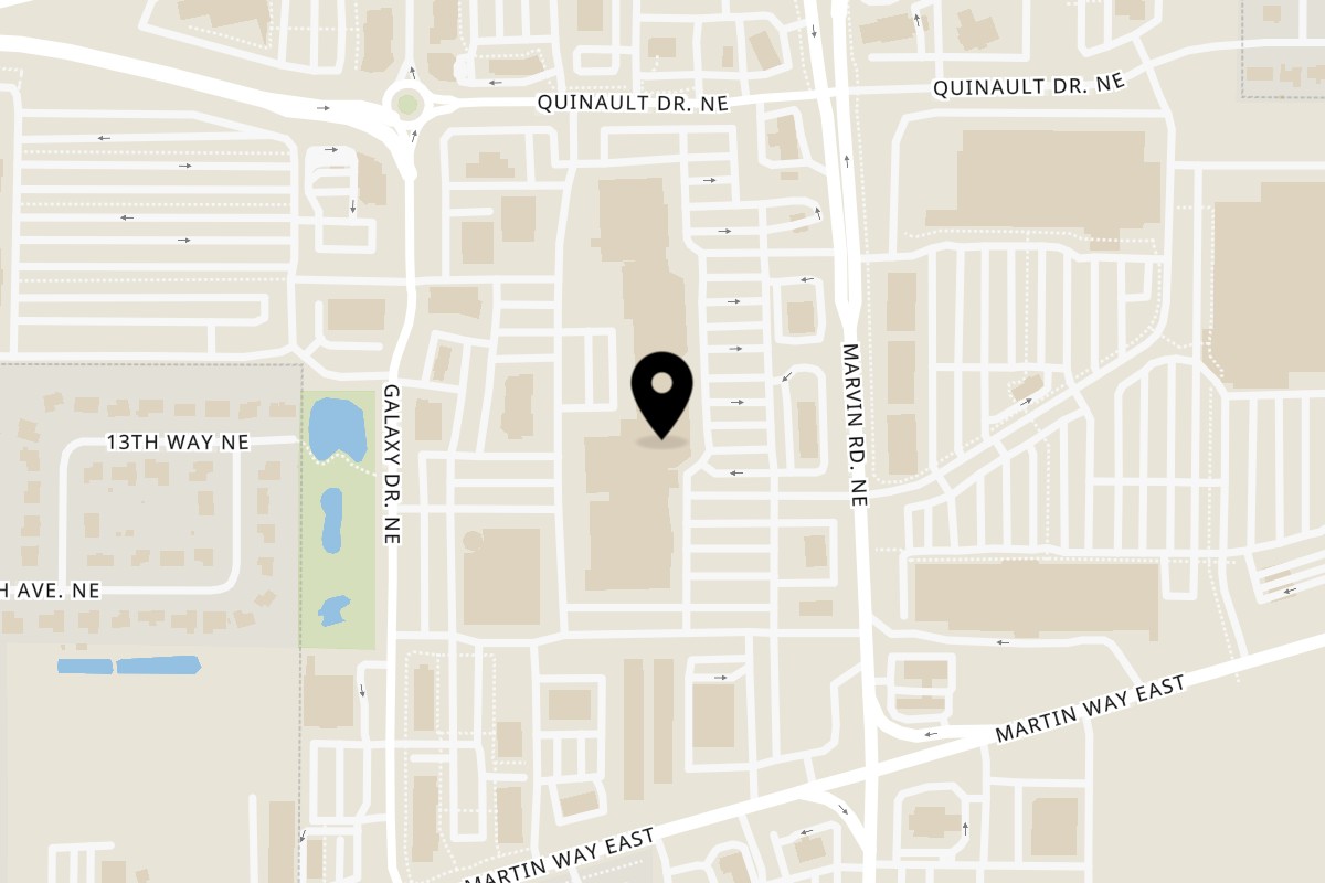 Map showing the location of Season's Teriyaki and Sushi on 1401 Marvin Rd NE in Lacey